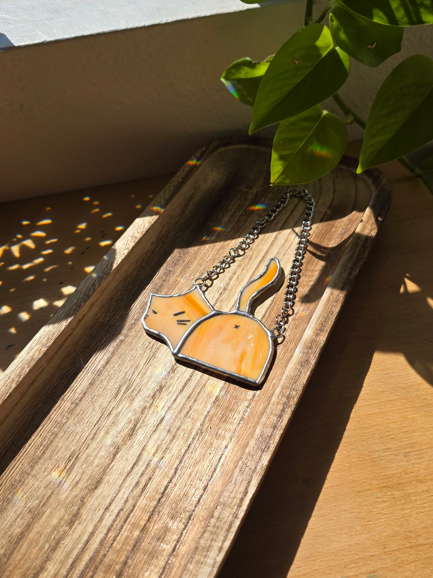 Orange Cat Butt Stained Glass - Version 1