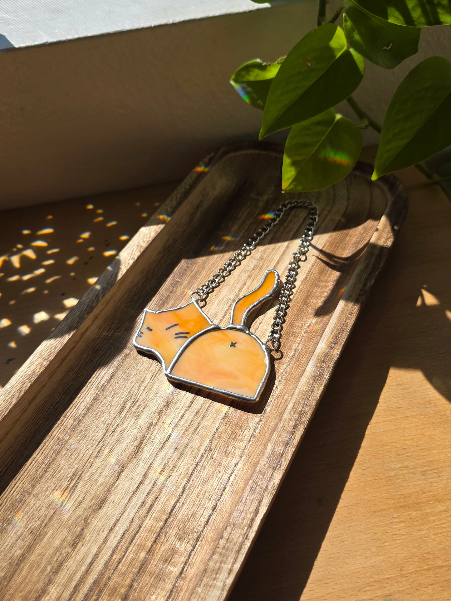Orange Cat Butt Stained Glass - Version 2