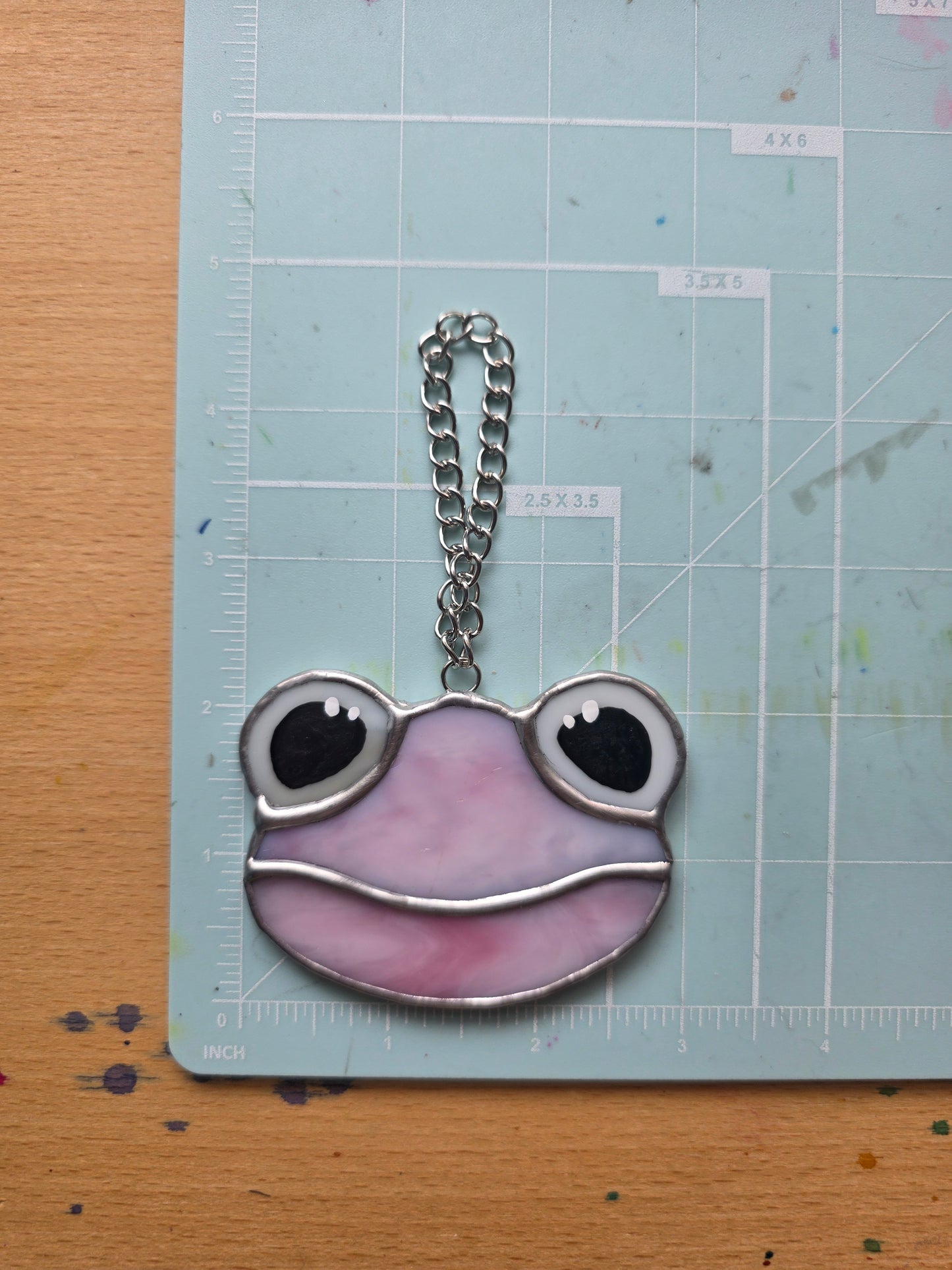 Pink Swirl Stained Glass Frog