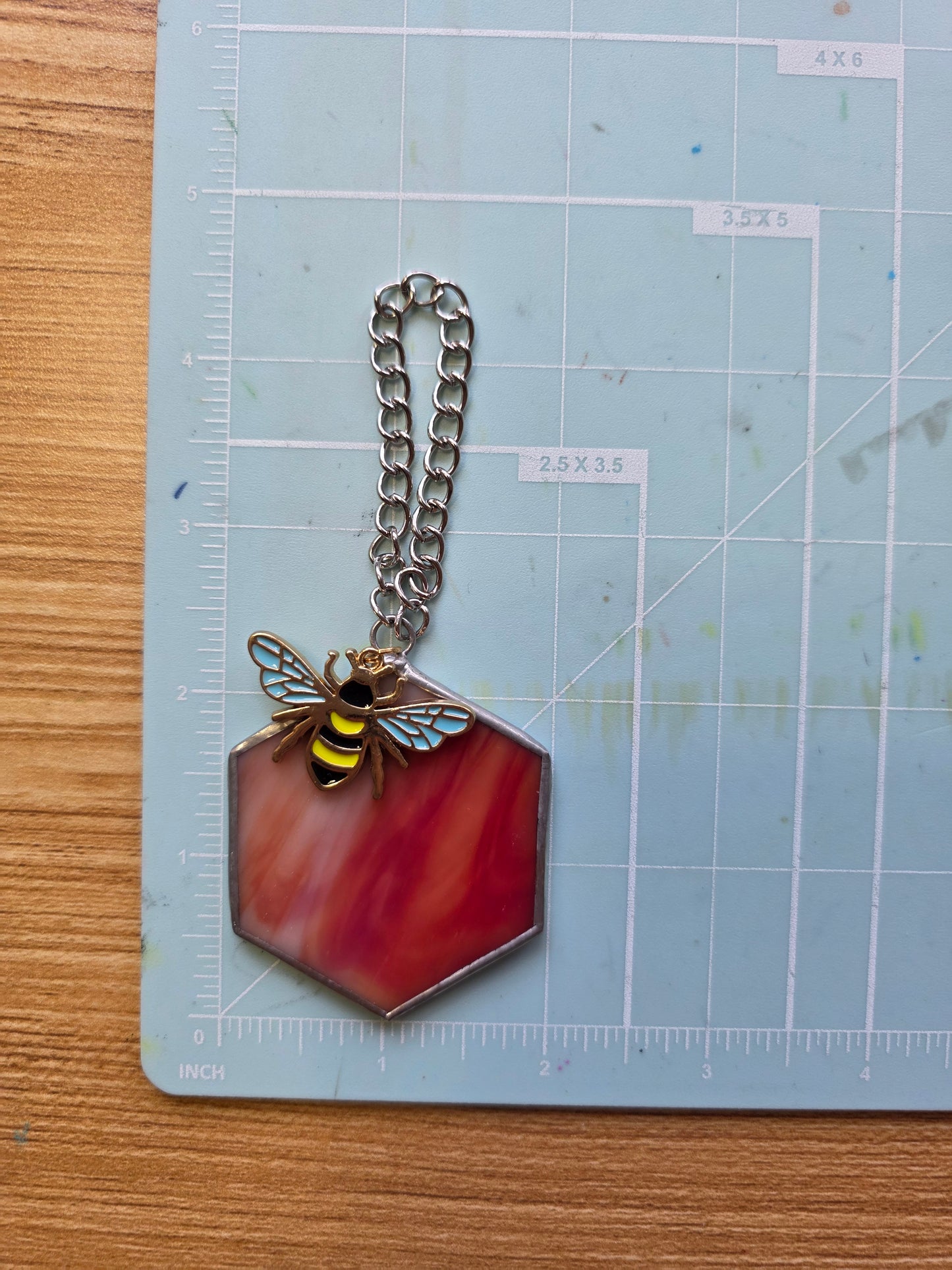 Honeycomb and Bee Stained Glass