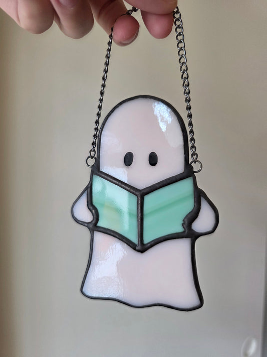 Stained Glass Reading Ghost