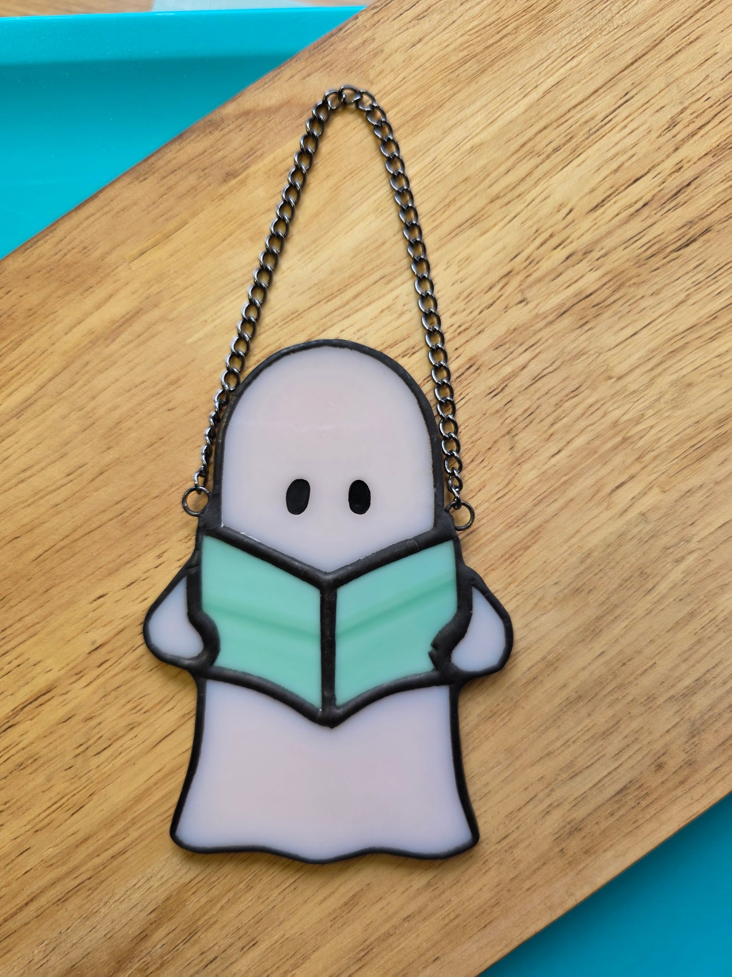 Stained Glass Reading Ghost