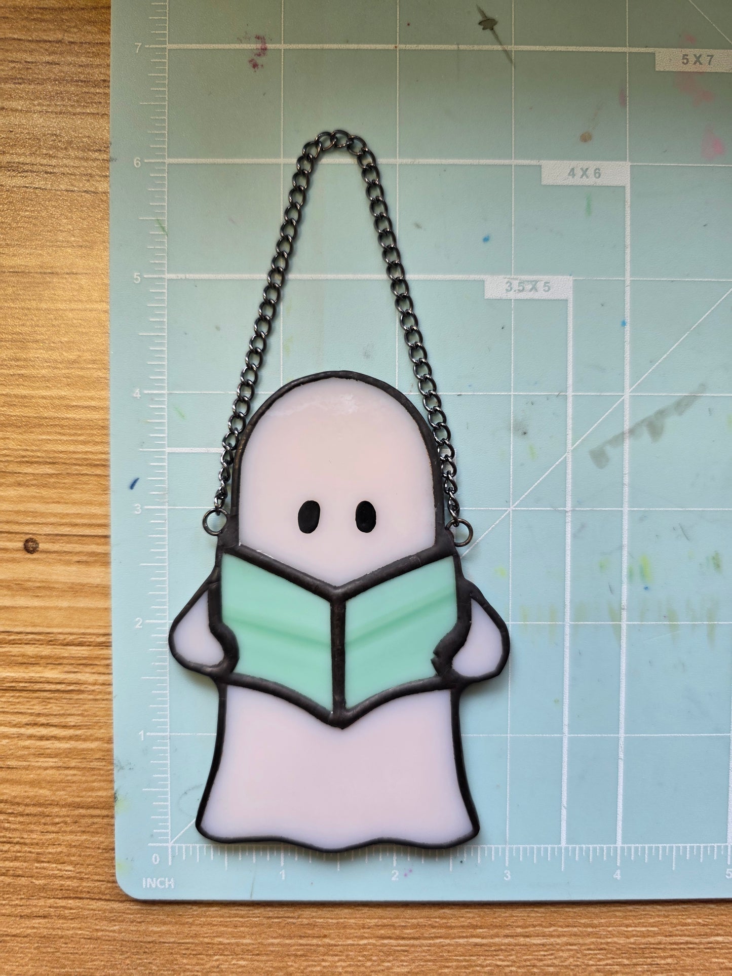 Stained Glass Reading Ghost