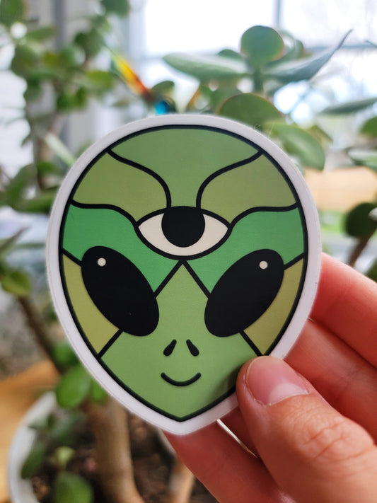 Alien - Stained Glass Style - Vinyl Sticker