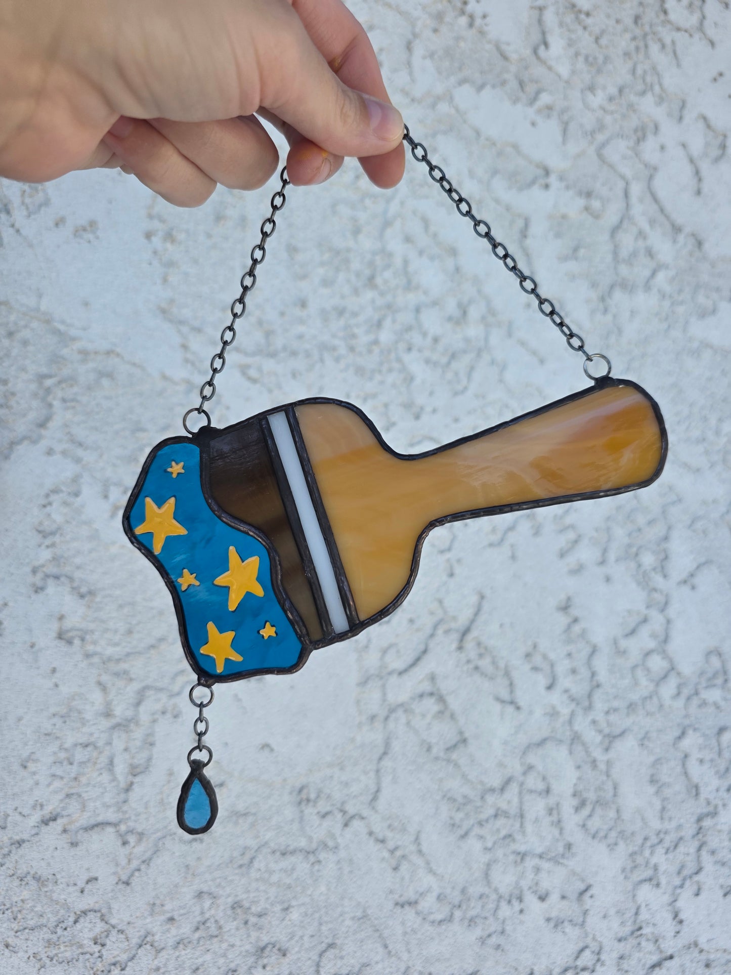 Neopets Starry Paint Brush Stained Glass - MADE TO ORDER