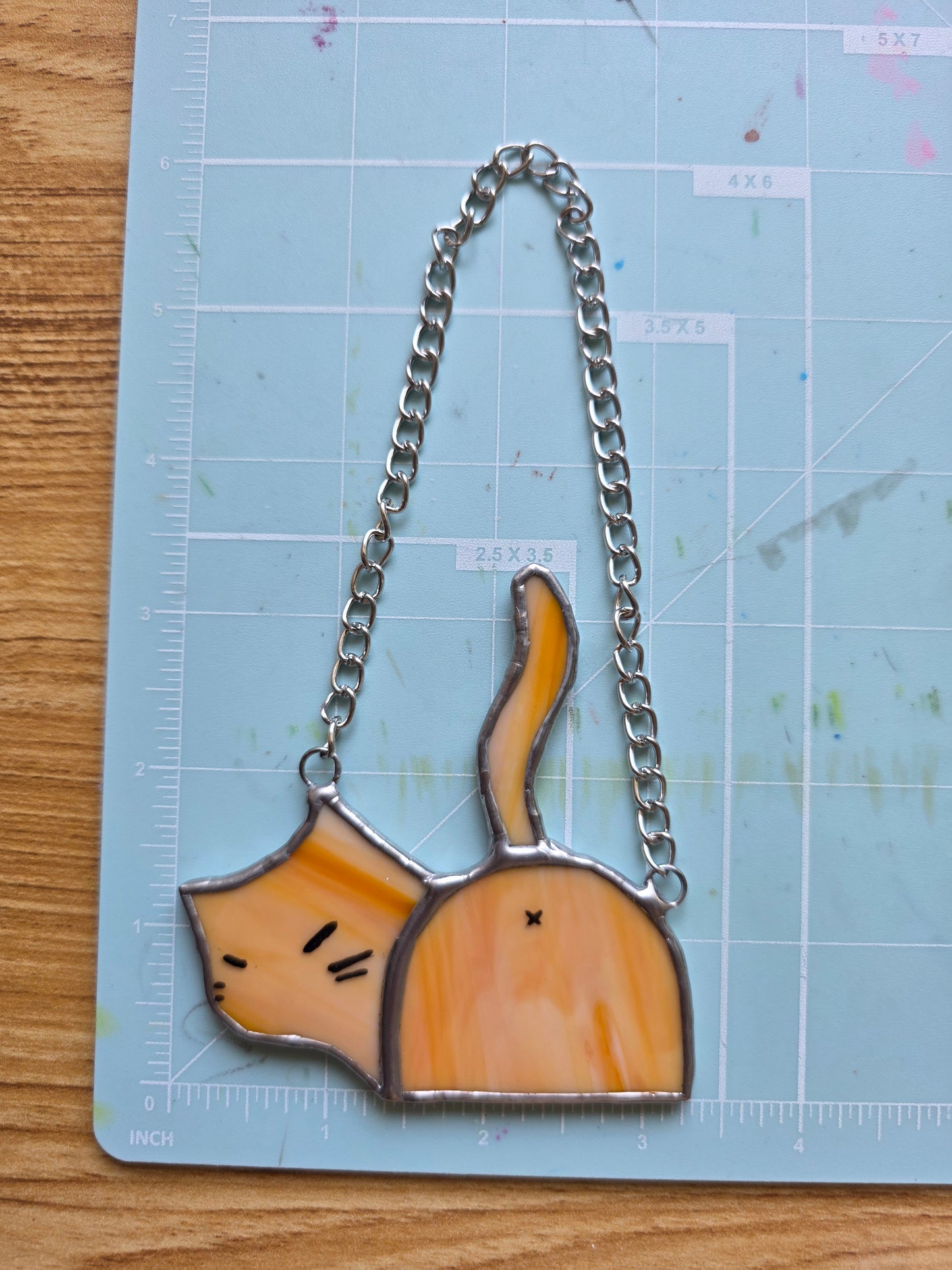 Orange Cat Butt Stained Glass - Version 1