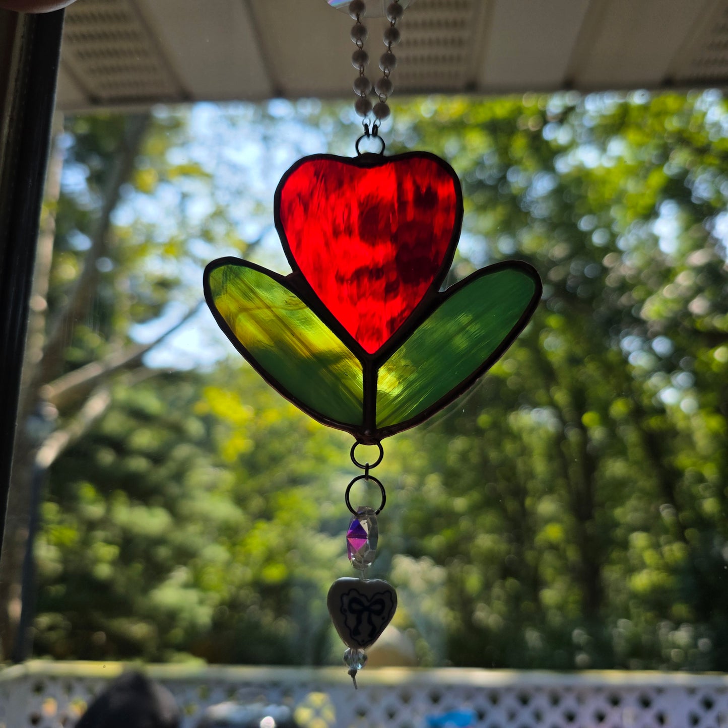 Aunt Rhody Flower Stained Glass Suncatcher