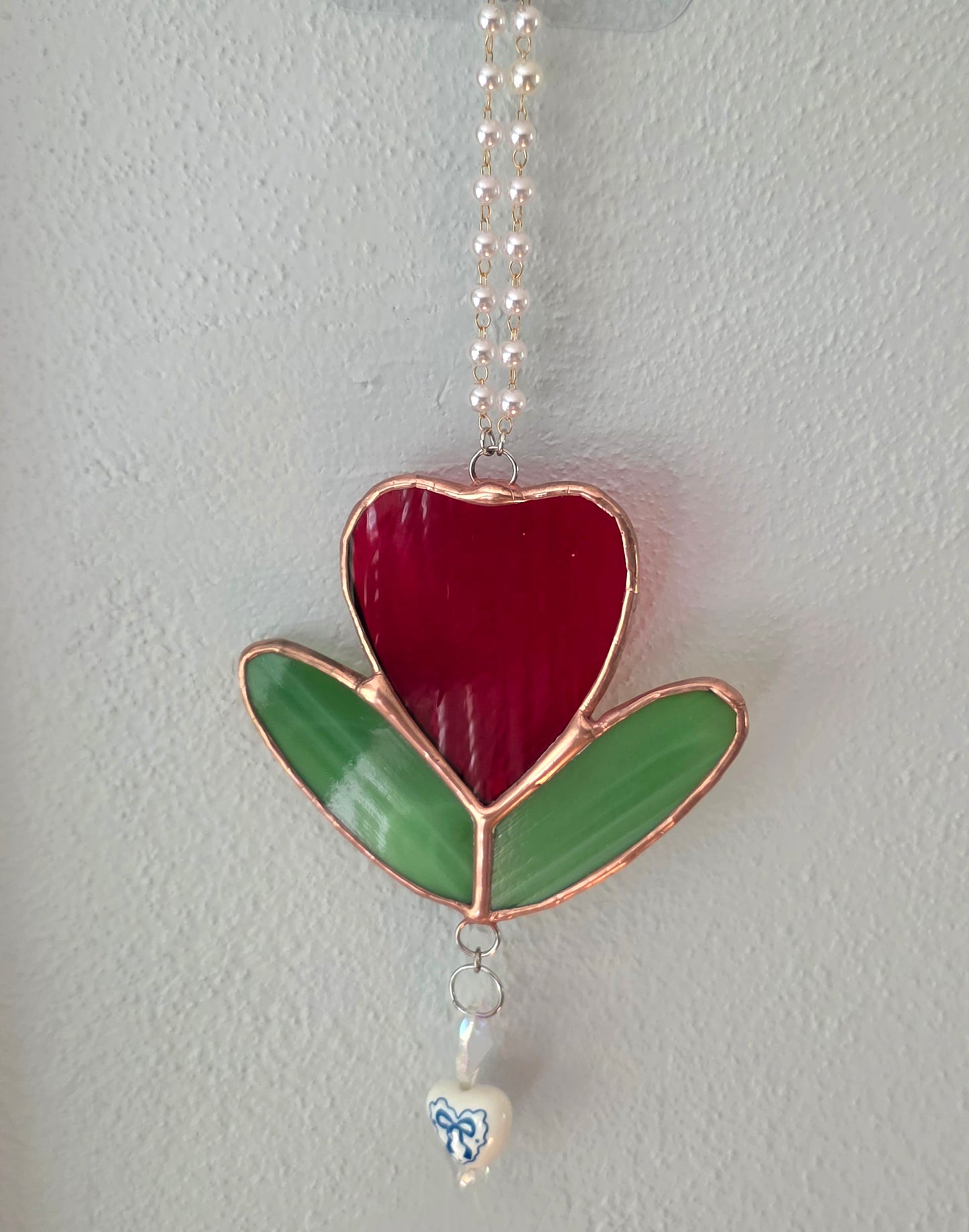 Aunt Rhody Flower Stained Glass Suncatcher