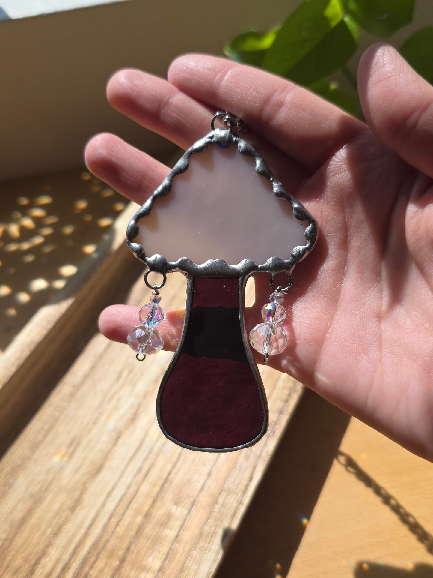 Pink and Purple Mushroom Stained Glass