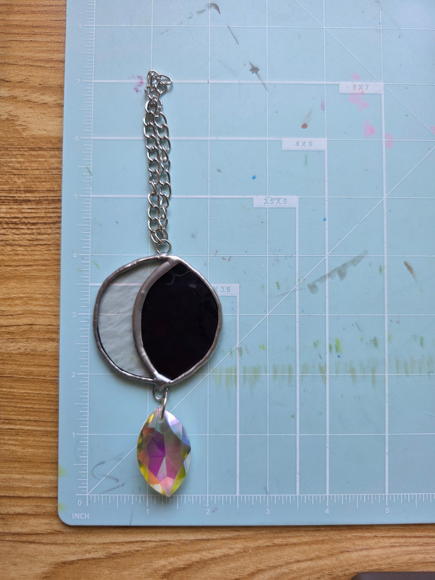 Clear and Purple Moon Stained Glass