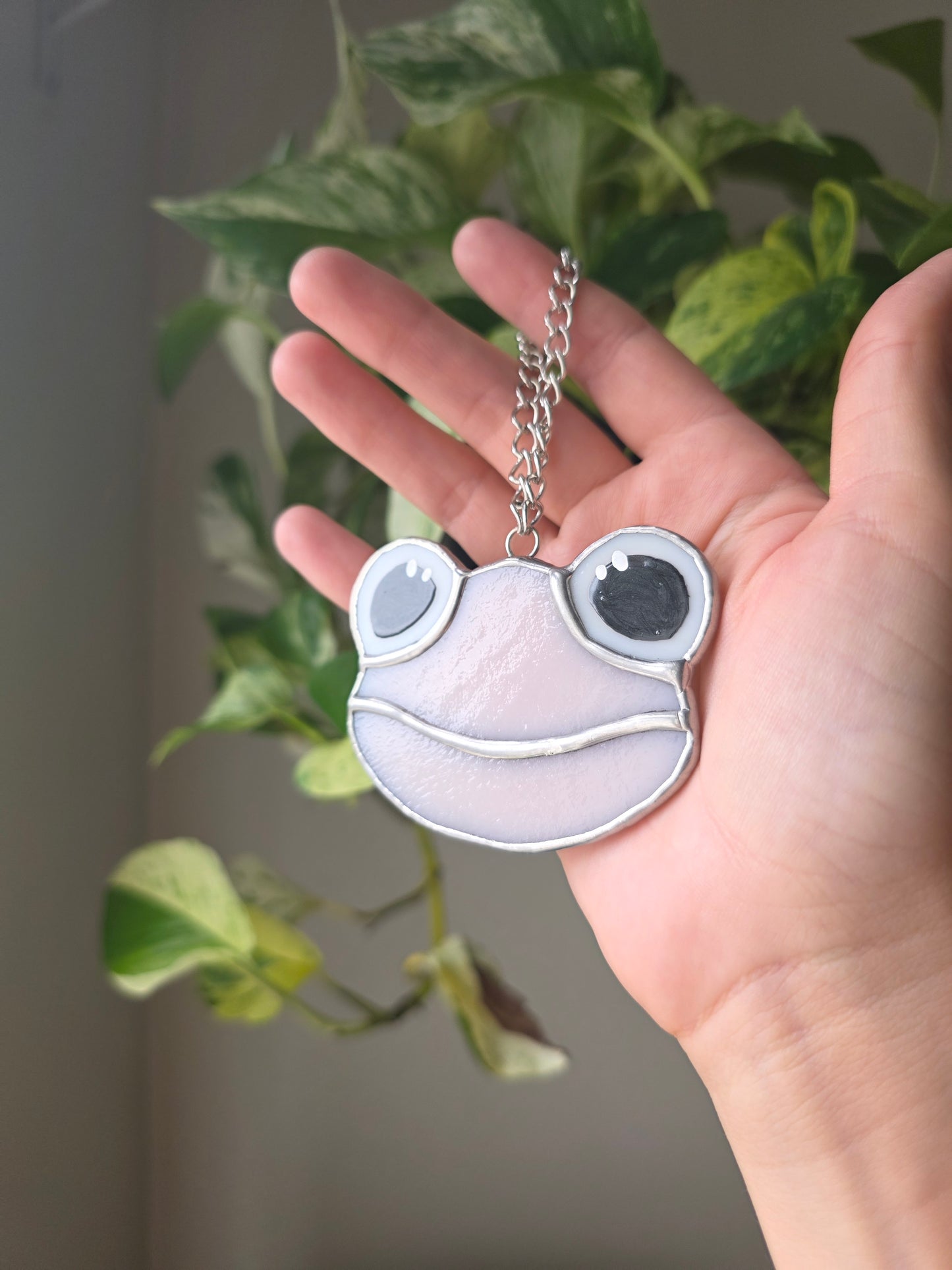 Light Pink Stained Glass Frog