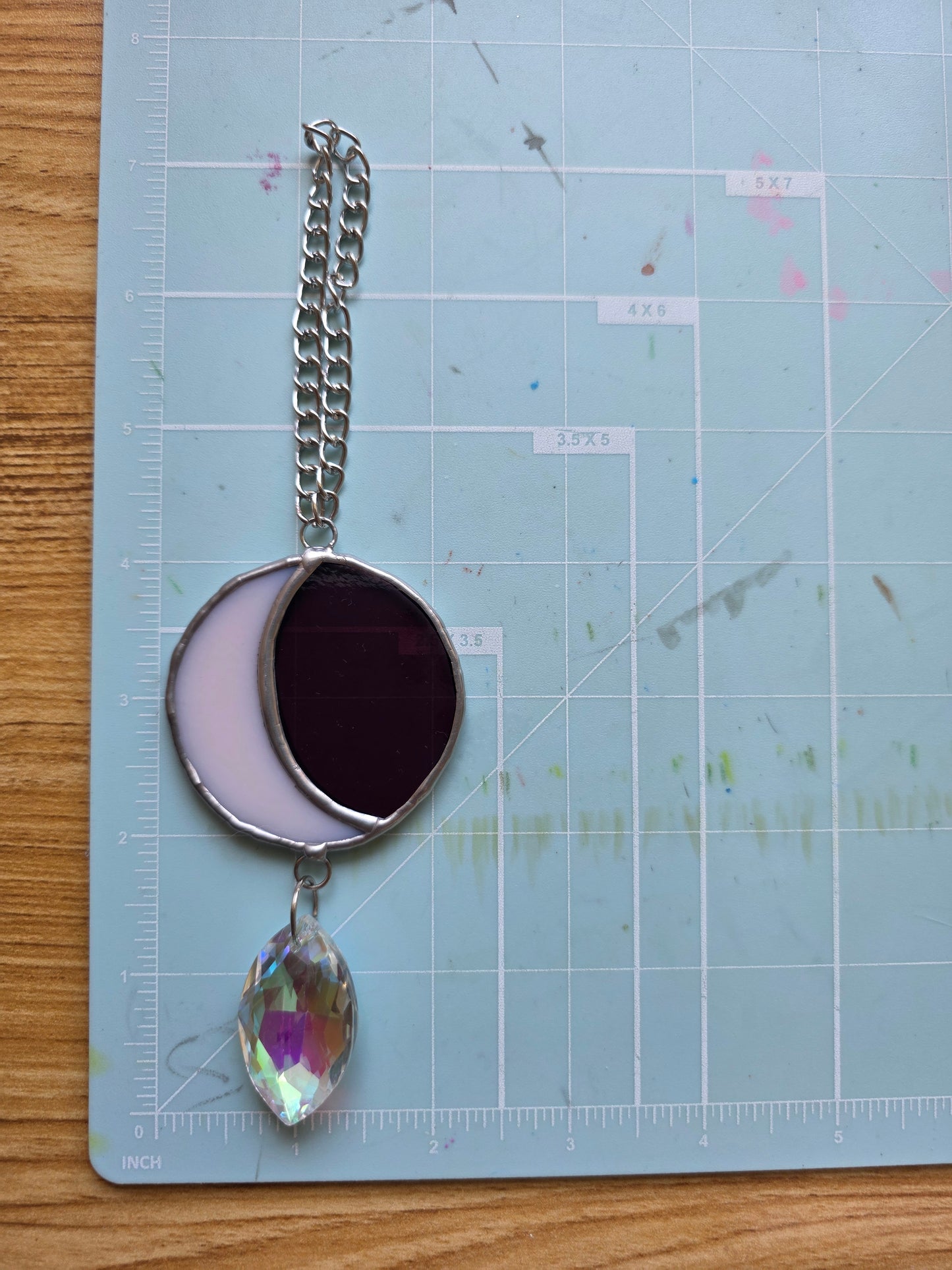 Pink and Purple Moon Stained Glass