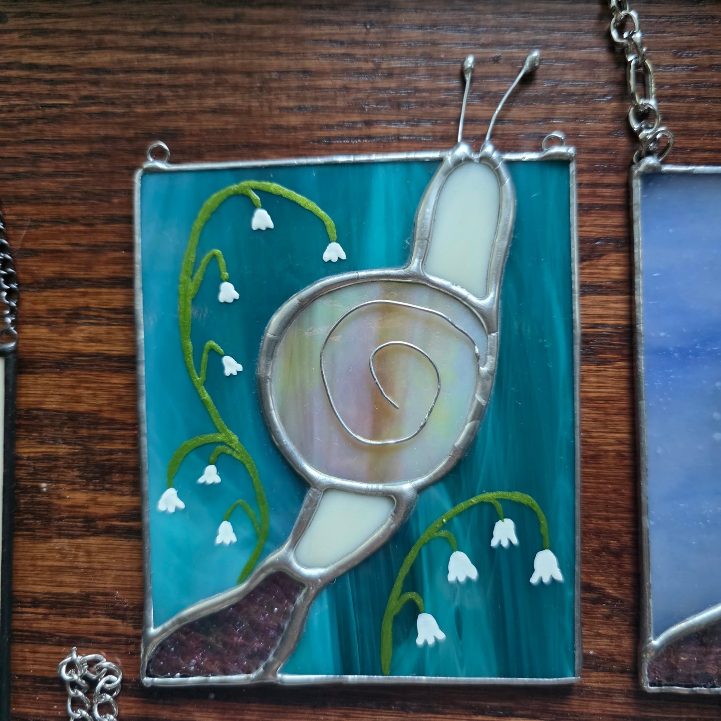 Lily of the Valley Snail Stained Glass