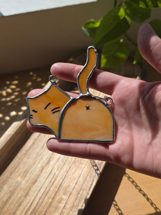 Orange Cat Butt Stained Glass - Version 2
