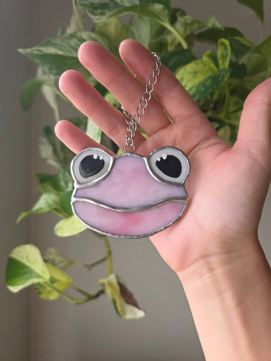 Pink Swirl Stained Glass Frog