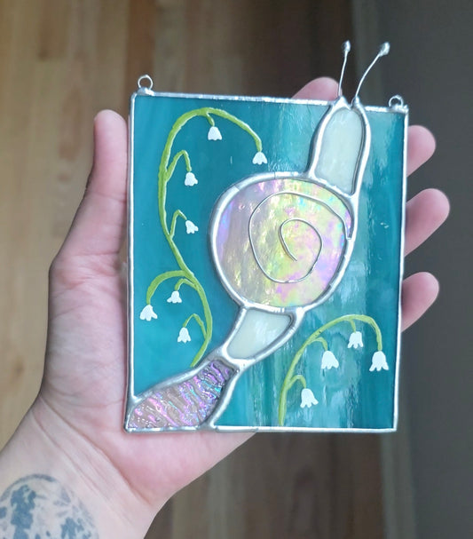 Lily of the Valley Snail Stained Glass