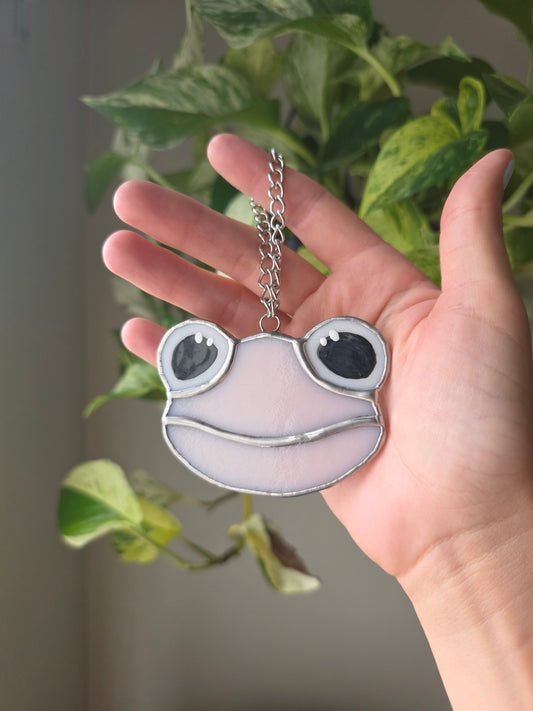 Light Pink Stained Glass Frog