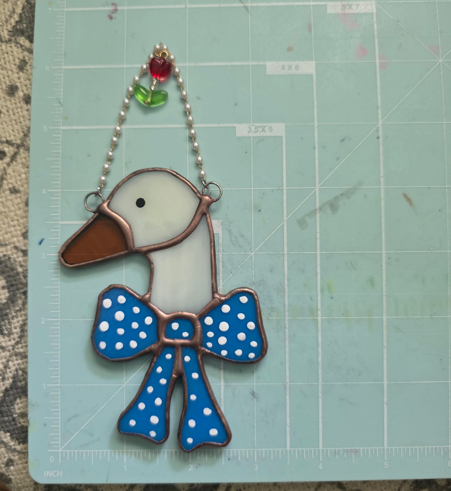 Small Aunt Rhody Goose Stained Glass