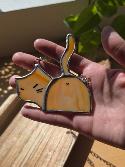 Orange Cat Butt Stained Glass - Version 1