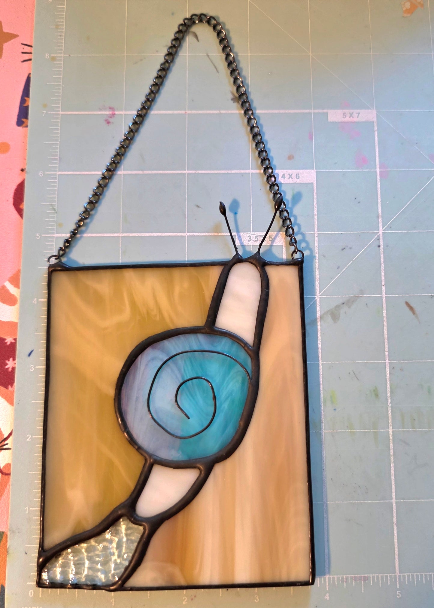 Blue Snail Stained Glass