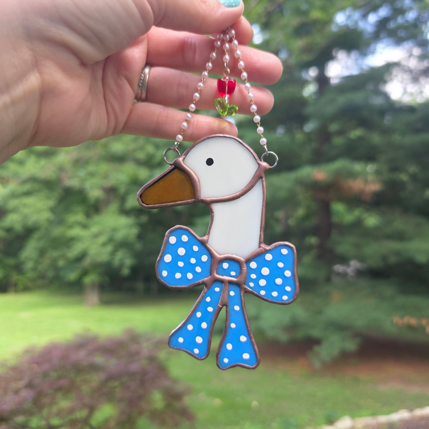 Small Aunt Rhody Goose Stained Glass