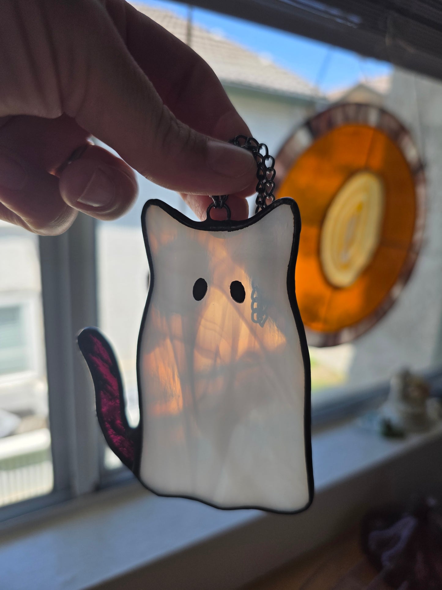 Stained Glass Ghost Kitty