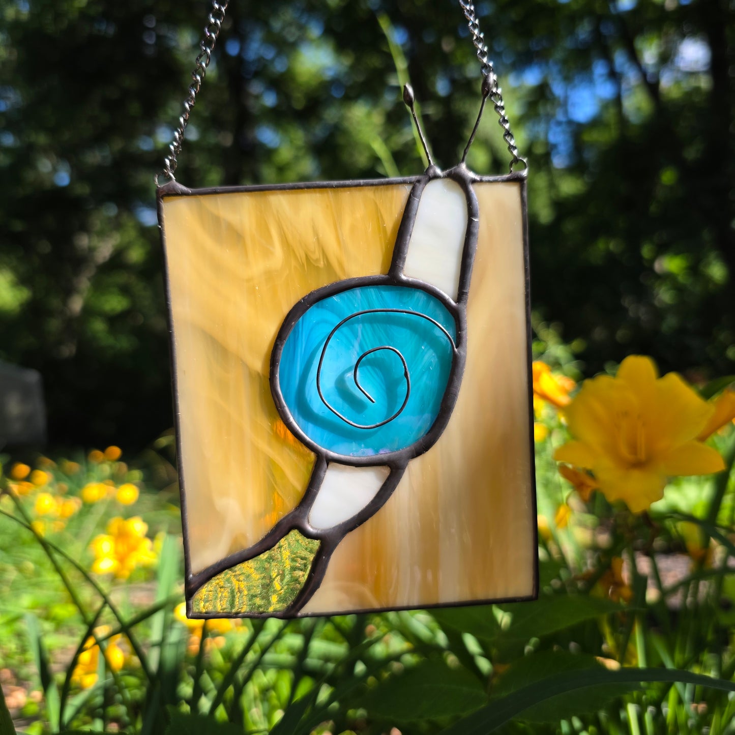 Blue Snail Stained Glass