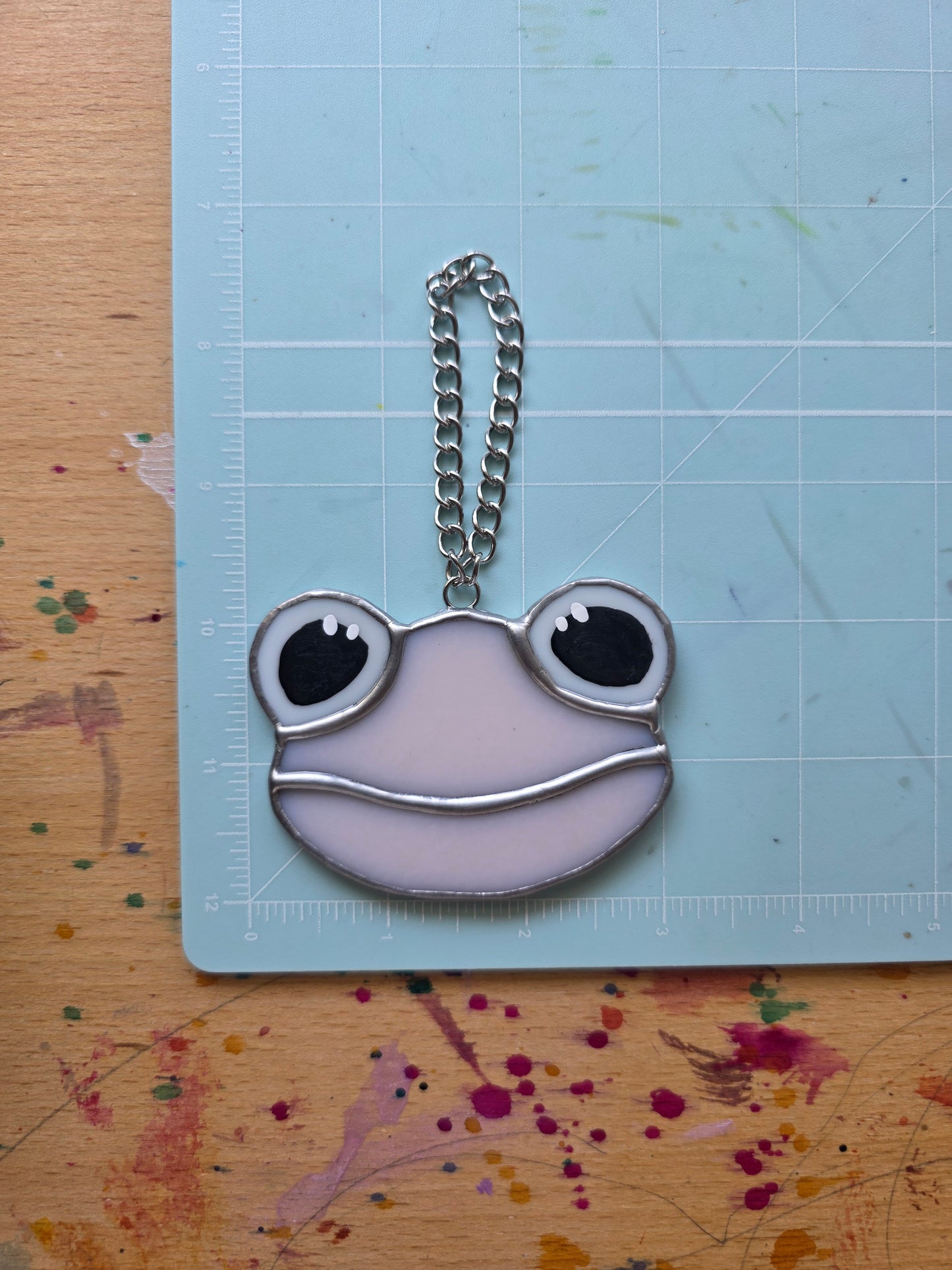 Light Pink Stained Glass Frog