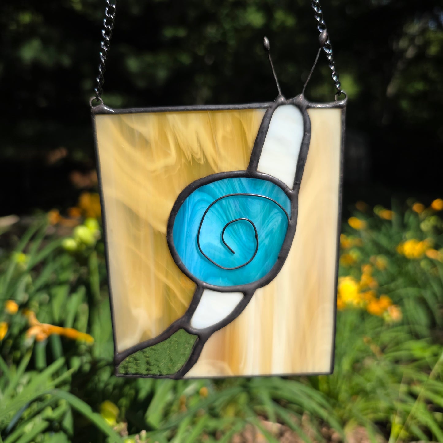 Blue Snail Stained Glass